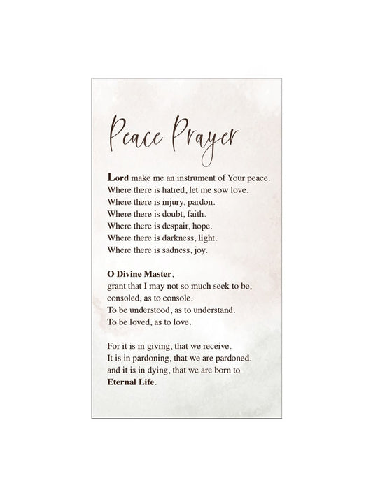 Holy Card: Peace Prayer