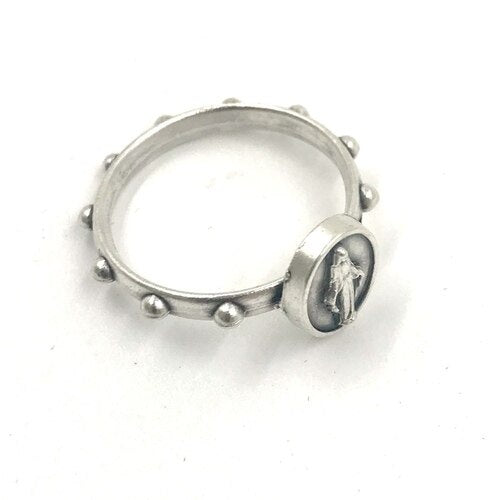 Rosary Ring: Silver 19mm Miraculous
