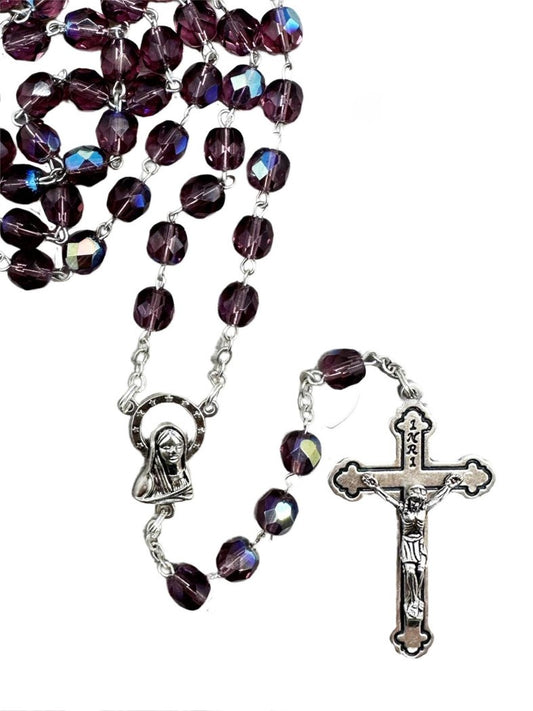 Rosary: Aurora Borealis Amethyst