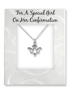 Necklace: Confirmation silver dove on 18" chain