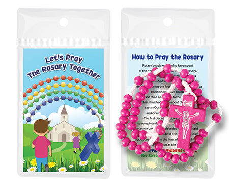Rosary:  Wooden for Children with leaflet