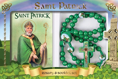 Rosary Gift Set: St Patrick corded rosary & booklet