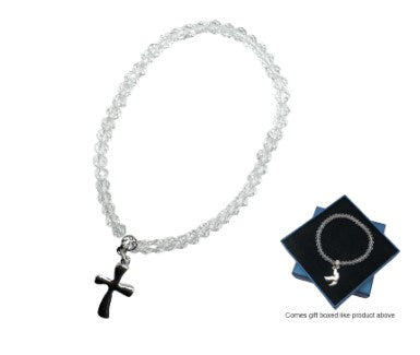 Bracelet: Crystal Stones and Cross