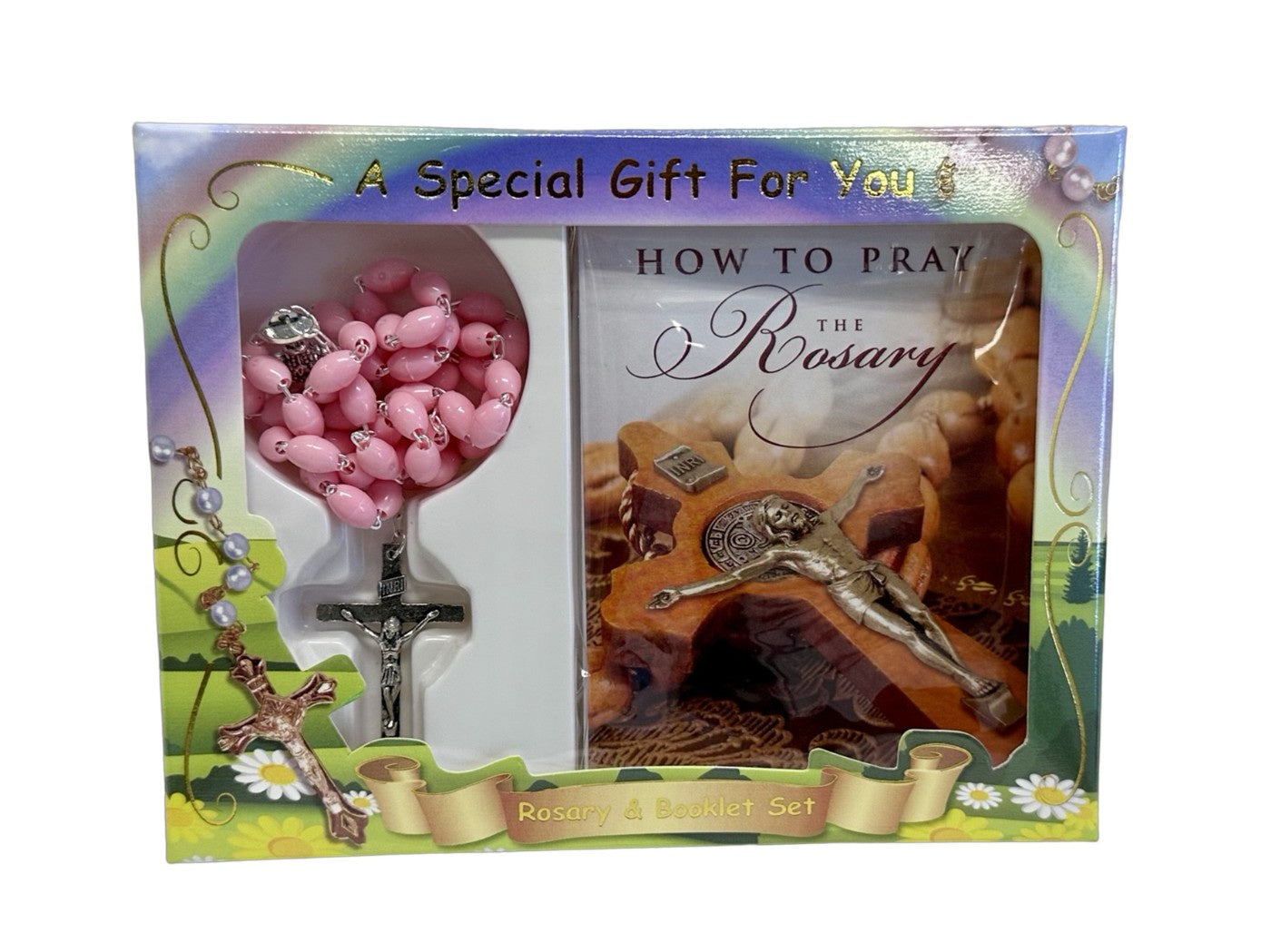 Rosary & Booklet Set - Pink