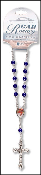 Rosary: Car, St Christopher Royal Blue