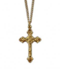 Necklace: Gold Crucifix on Chain 4cm crucifix, 60cm chain