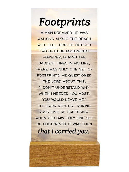 Plaque: Glass - Footprints