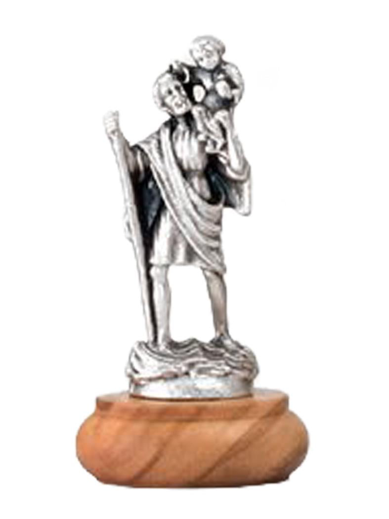 Statuette: St Christopher on olive wood base 5cm