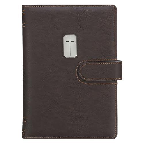 Journal: Brown leather with Cross and magnetic closure