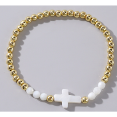 Bracelet: Gold and White in Heart Case