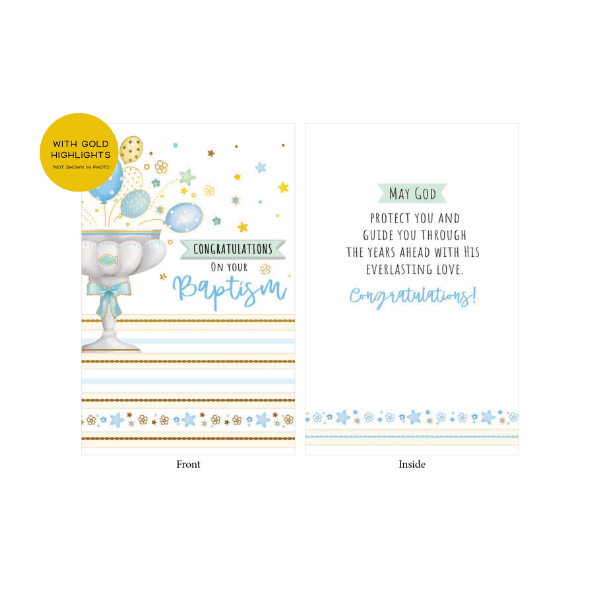 Card: Baptism Congratulations embossed