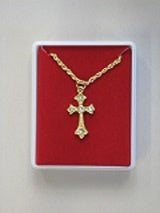 Necklace: Cross Crystal Gold Chain (Cross 25mm x 15mm – Chain 44cm)