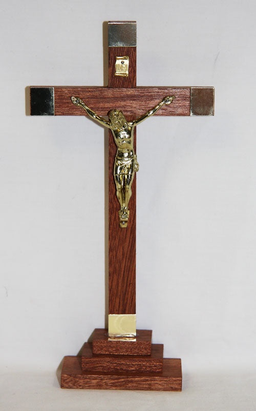 Crucifix:  Wood Gold Corpus (19cm x 10cm) standing