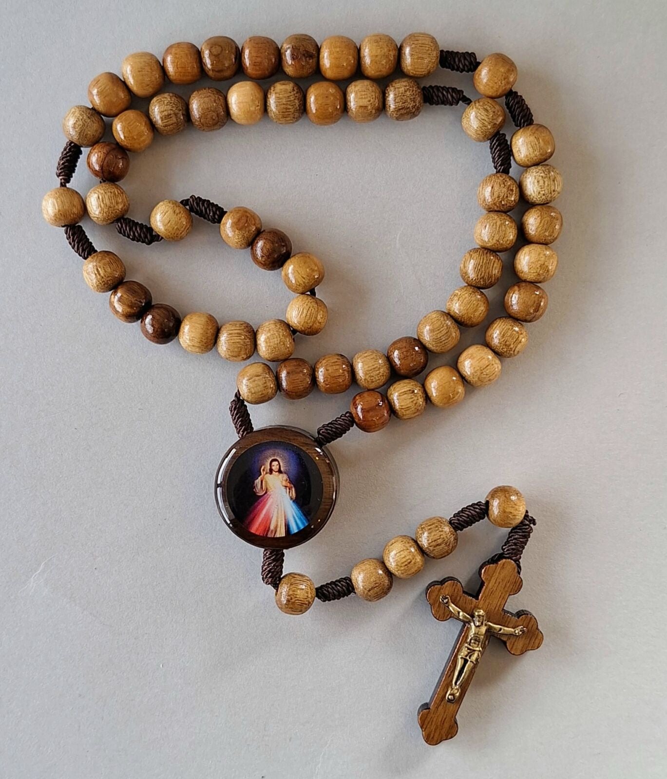 Rosary: Divine Mercy, wooden 8mm bead