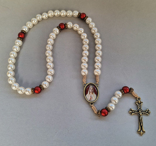 Rosary: Faux Pearl Fatima