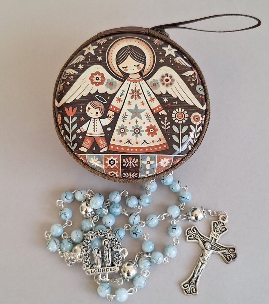 Rosary Purse: round zipped with image