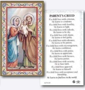 Holy Card: Parent's Creed