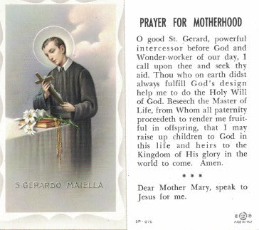 Holy Card: St Gerard