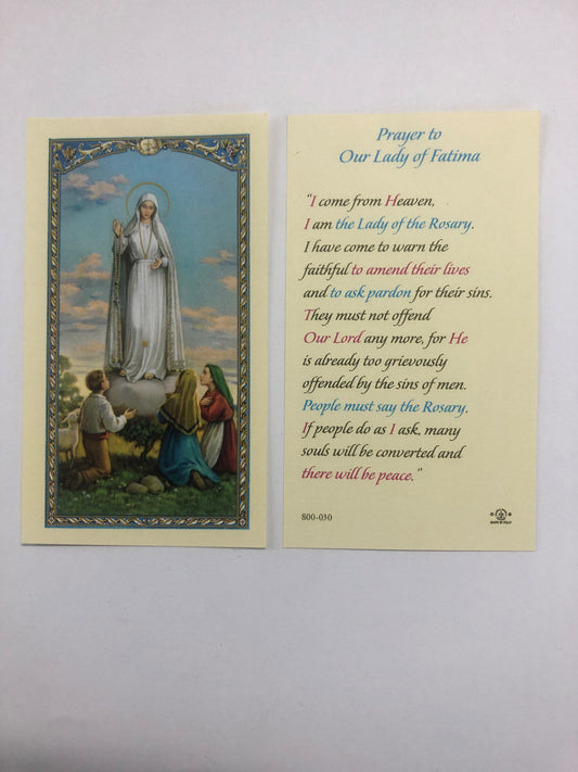 Holy Card: Our Lady of Fatima HP800030