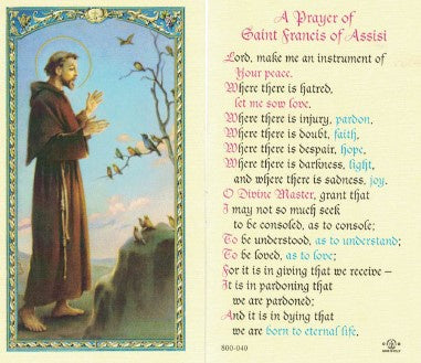 Holy Card: St Francis of Assisi HP800040