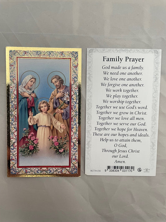 Holy Card: Laminated Holy Family