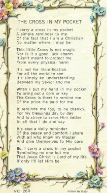 Holy Card: The Cross in My Pocket HPVC260