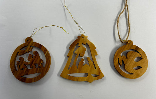 Christmas ornament olive wood assorted