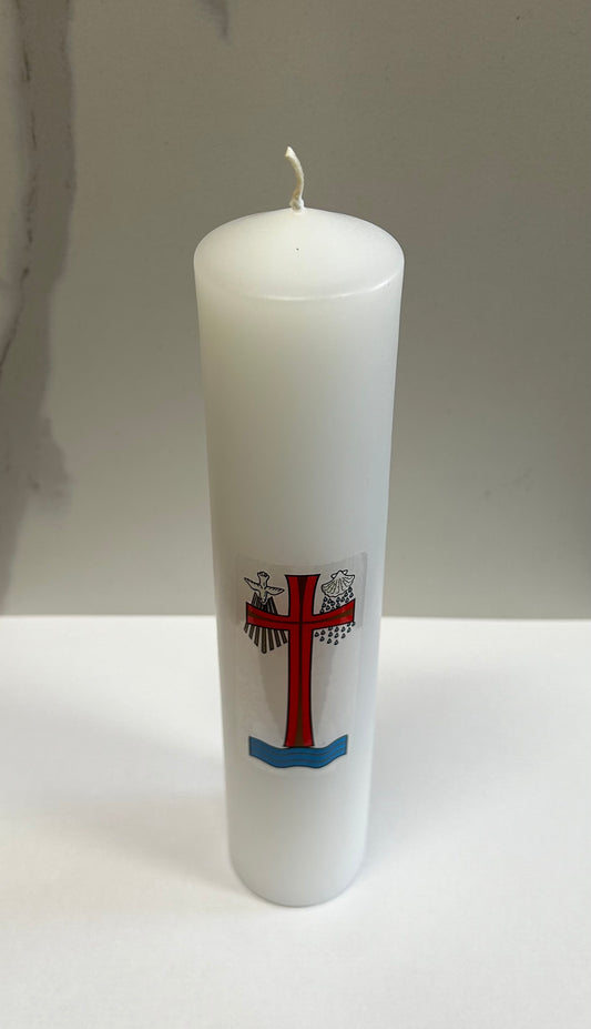 Baptism Candle: Paraffin 50 x 250 WITH TRANSFER