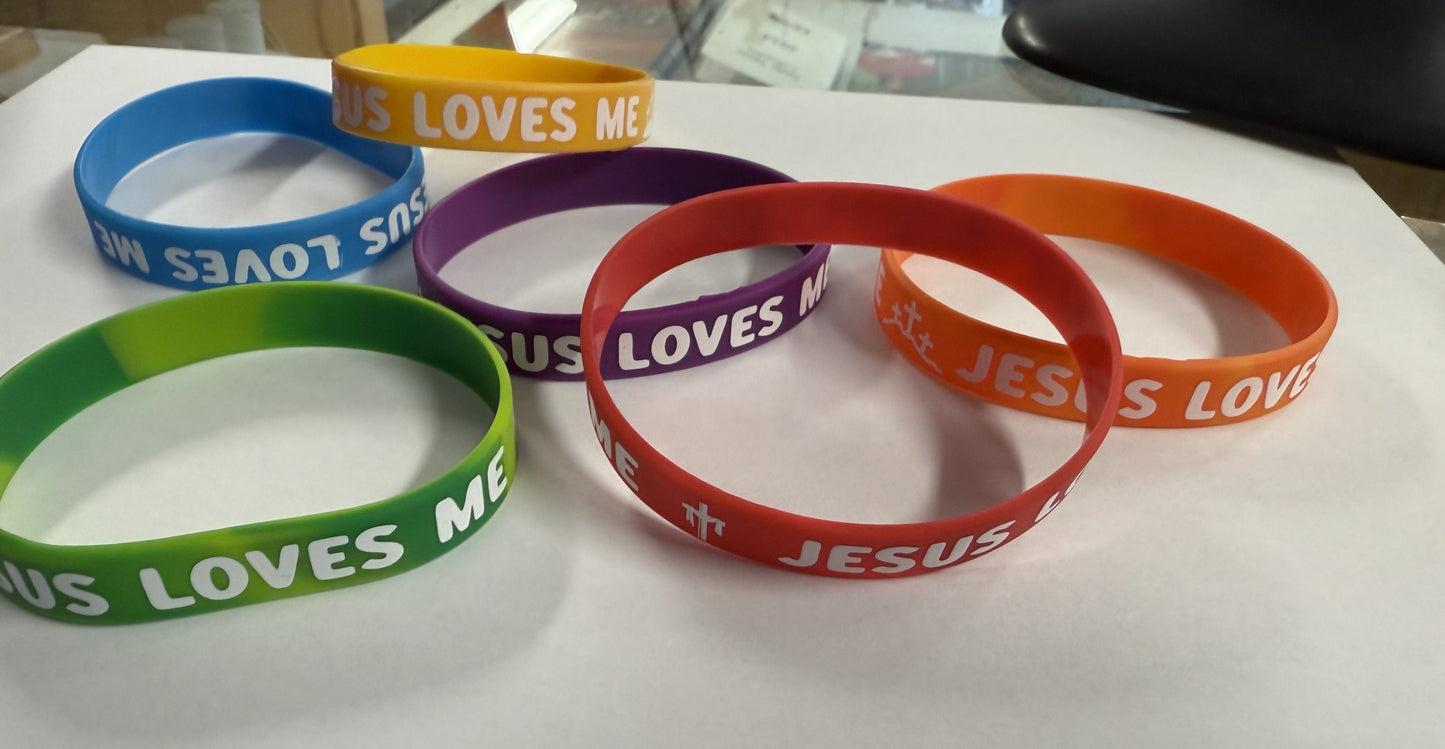 Wrist Band: Assorted colours, Jesus Loves Me
