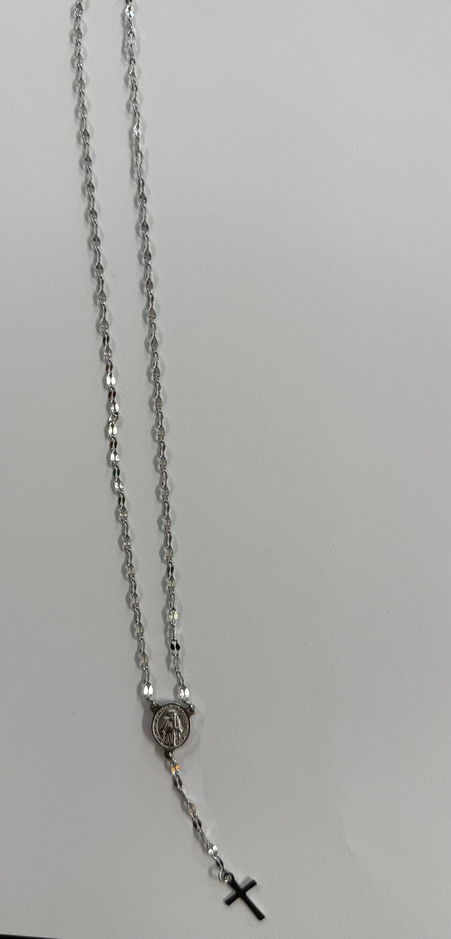Necklace: Miraculous Medal on stainless steel chain