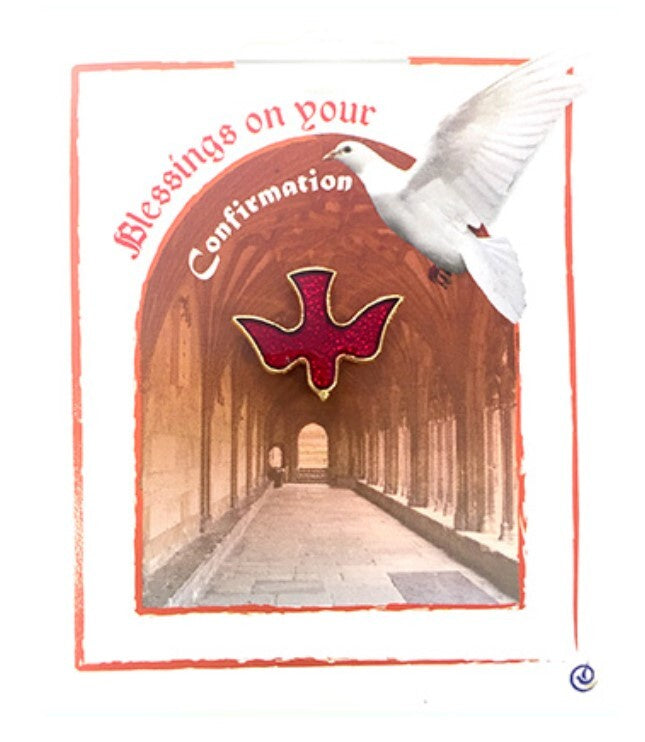 Lapel Pin: Confirmation Dove Red