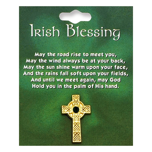 Lapel Pin: Irish Blessing Celtic Cross