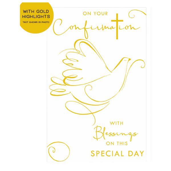 Card: Confirmation Gold Dove