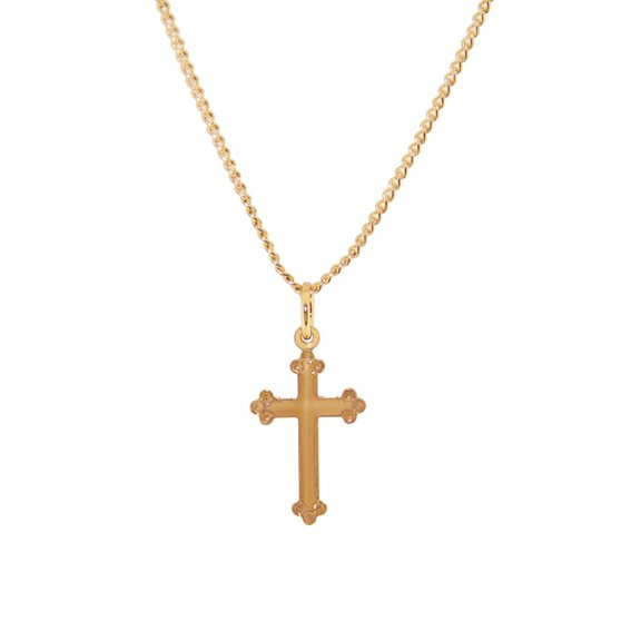 Pendant: Cross 18mm GP on chain