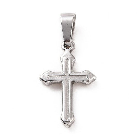 Necklace: Cross Steel club-chanel on 45cm chain