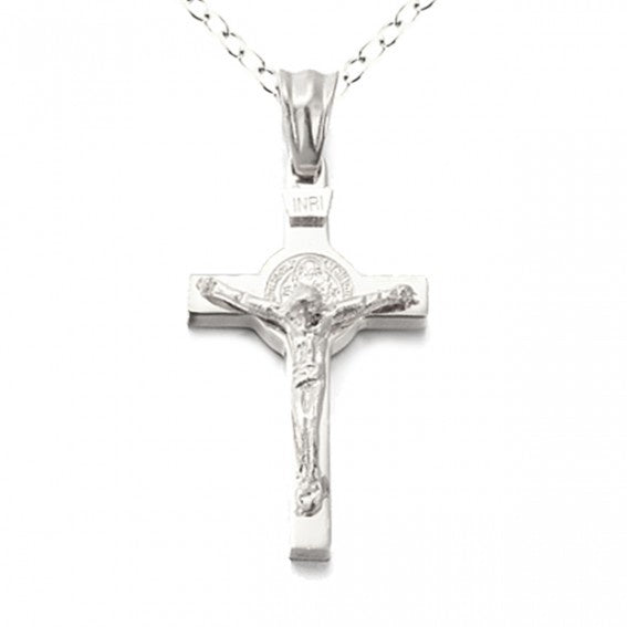 Necklace: Crucifix Steel SP 30mm