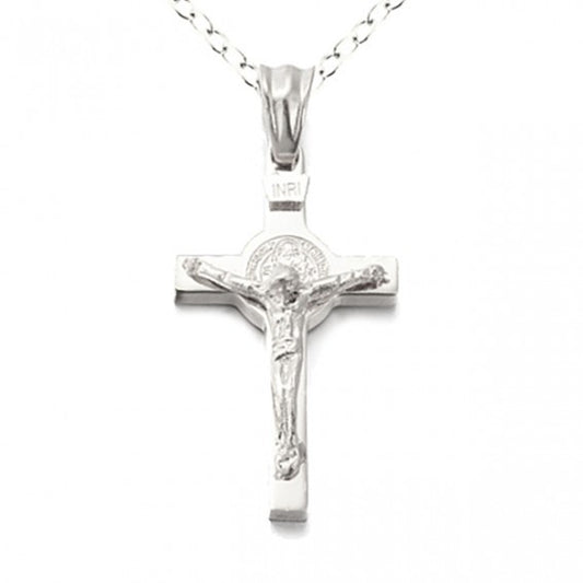 Necklace: Crucifix Steel SP 30mm