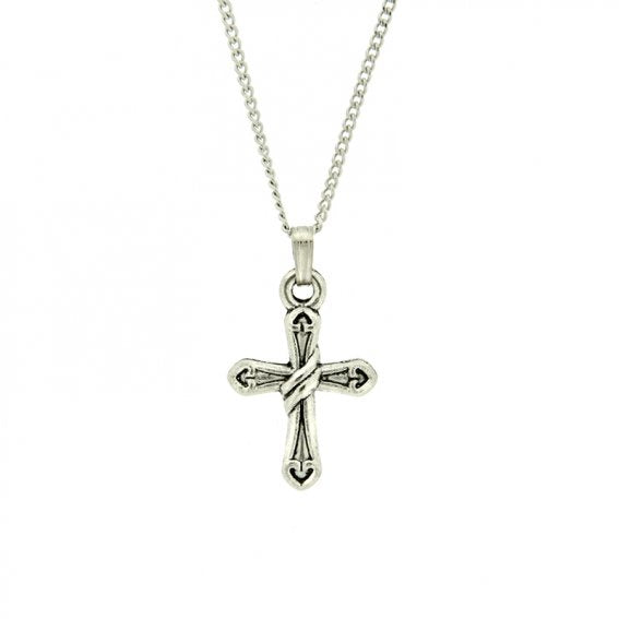 Pendant: Cross Antique Silver on SP chain