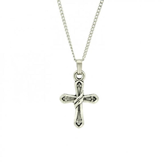 Pendant: Cross Antique Silver on SP chain