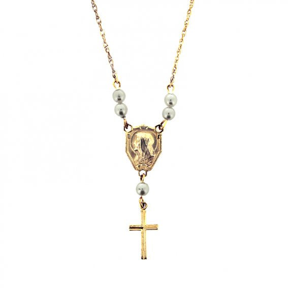 Pendant: GP Mary Cross with Pearl