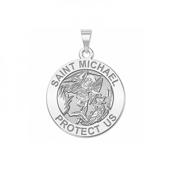 Pendant St Michael steel 25mm on 60cm chain