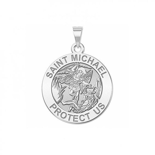 Pendant St Michael steel 25mm on 60cm chain