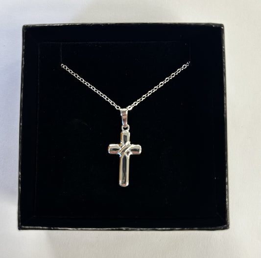 Pendant: S/S Cross Bound Polished