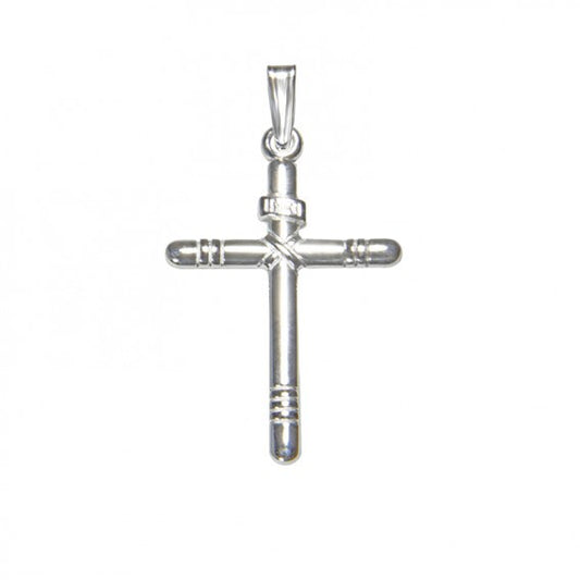 Necklace: Sterling Silver Cross INRI 34mm