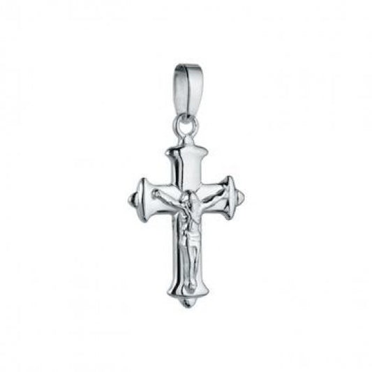 Pendant: S/S Crucifix w/club ends, polished 25mm