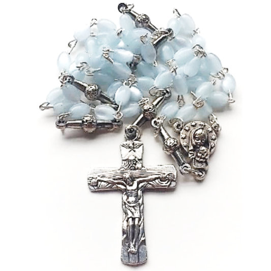 Rosary: Imitation Pearl Blue R4307B