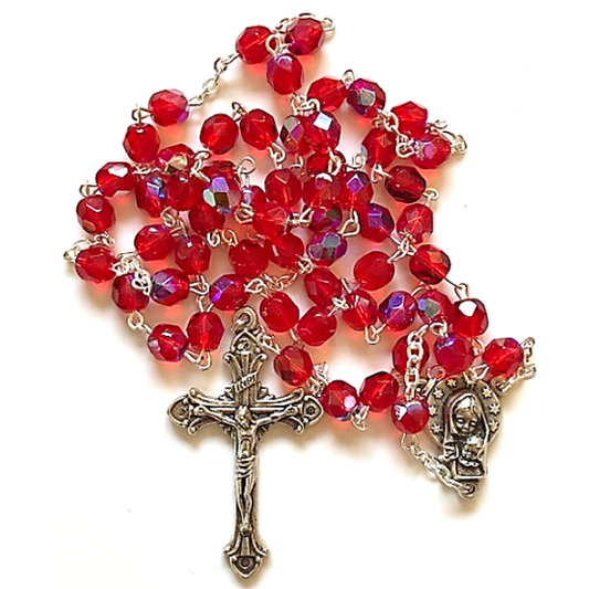 Rosary: Crystal glass bead 6mm