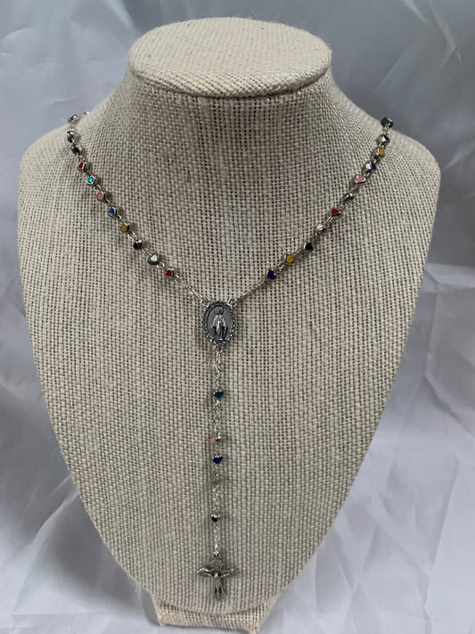Rosary: Miraculous Multi-colour Hearts boxed