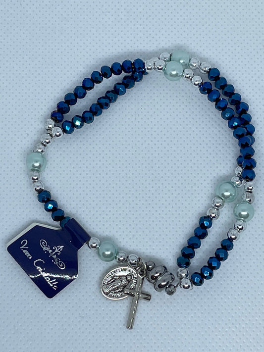 Bracelet: Rosary Crystal Blue