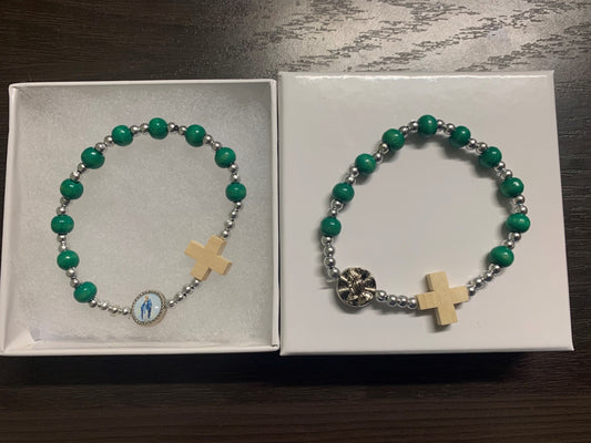 Bracelet: Rosary Green Miraculous
